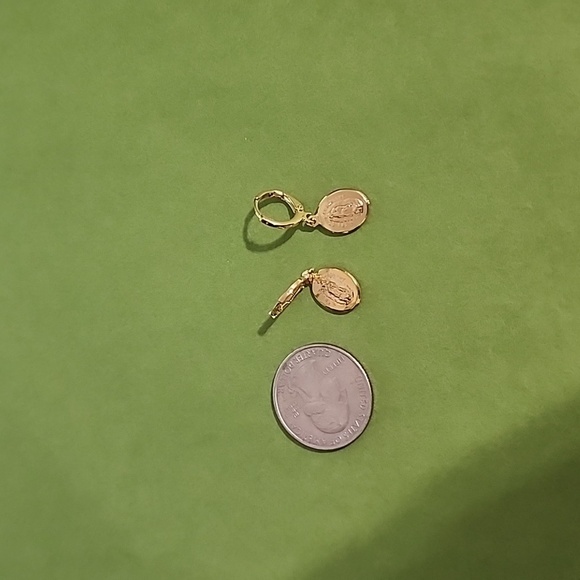 Brazilian 18k Gold Filled Virgen De Guadalupe Earrings - Picture 6 of 6